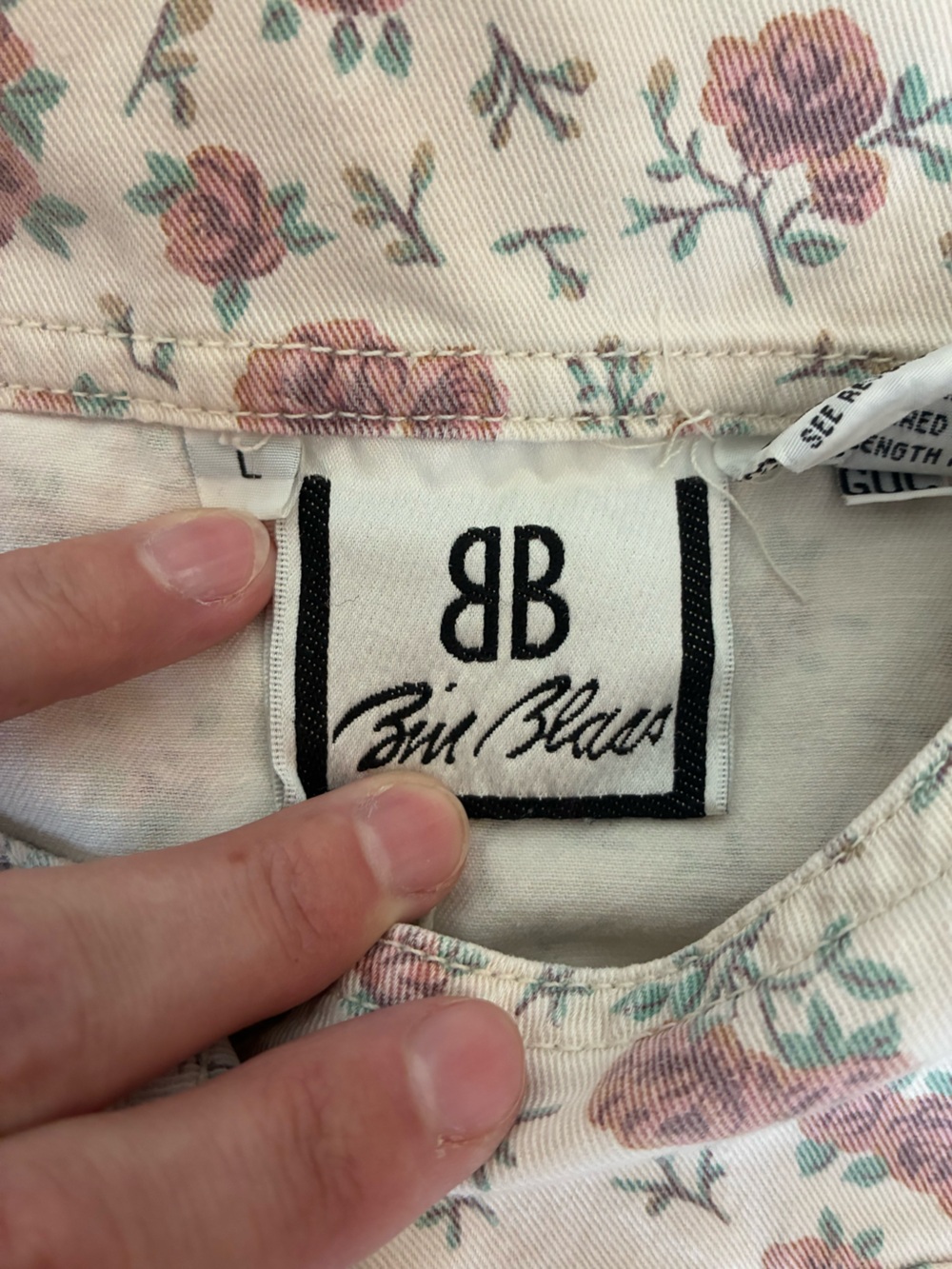 Vintage 90s Bill Blass Floral Jean Romper - Picture 9 of 10